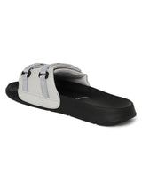 Women's Elet Grey Black Round Toe Polyurethane Casual Slides