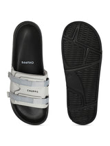 Women's Elet Grey Black Round Toe Polyurethane Casual Slides