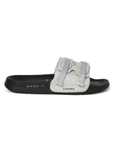 Women's Elet Grey Black Round Toe Polyurethane Casual Slides