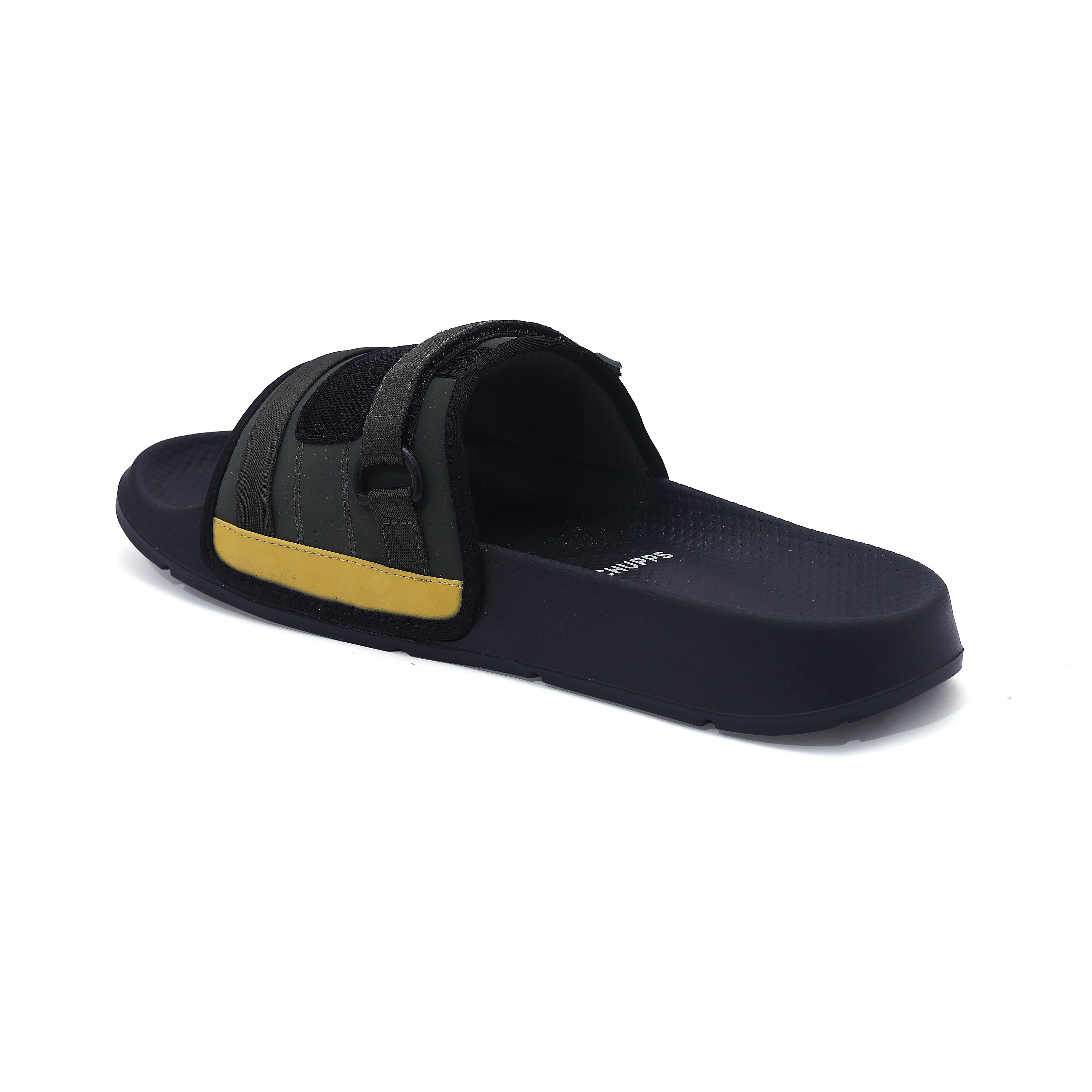 Women's Rebel Olive Black Round Toe Polyurethane Casual Slides
