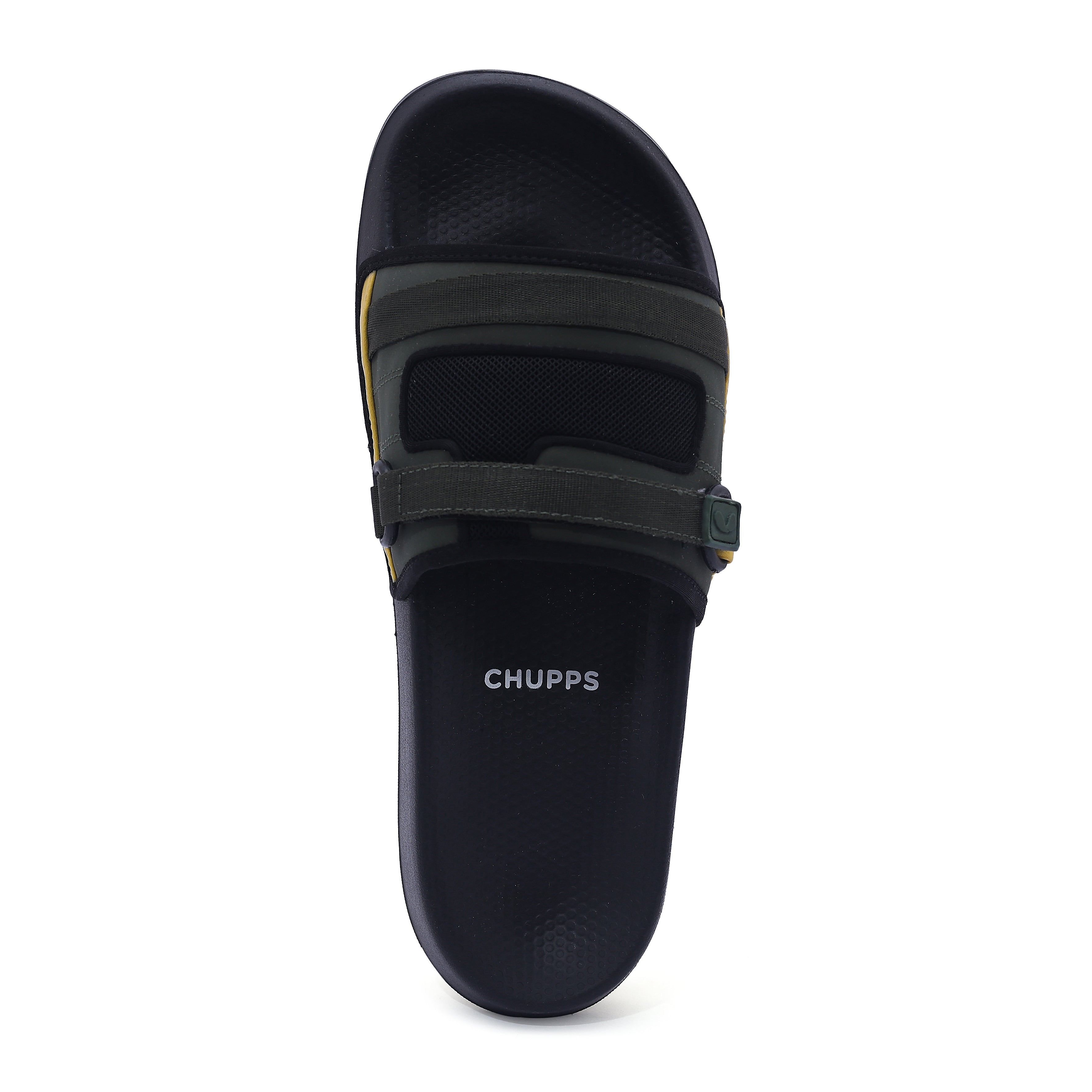 Women's Rebel Olive Black Round Toe Polyurethane Casual Slides