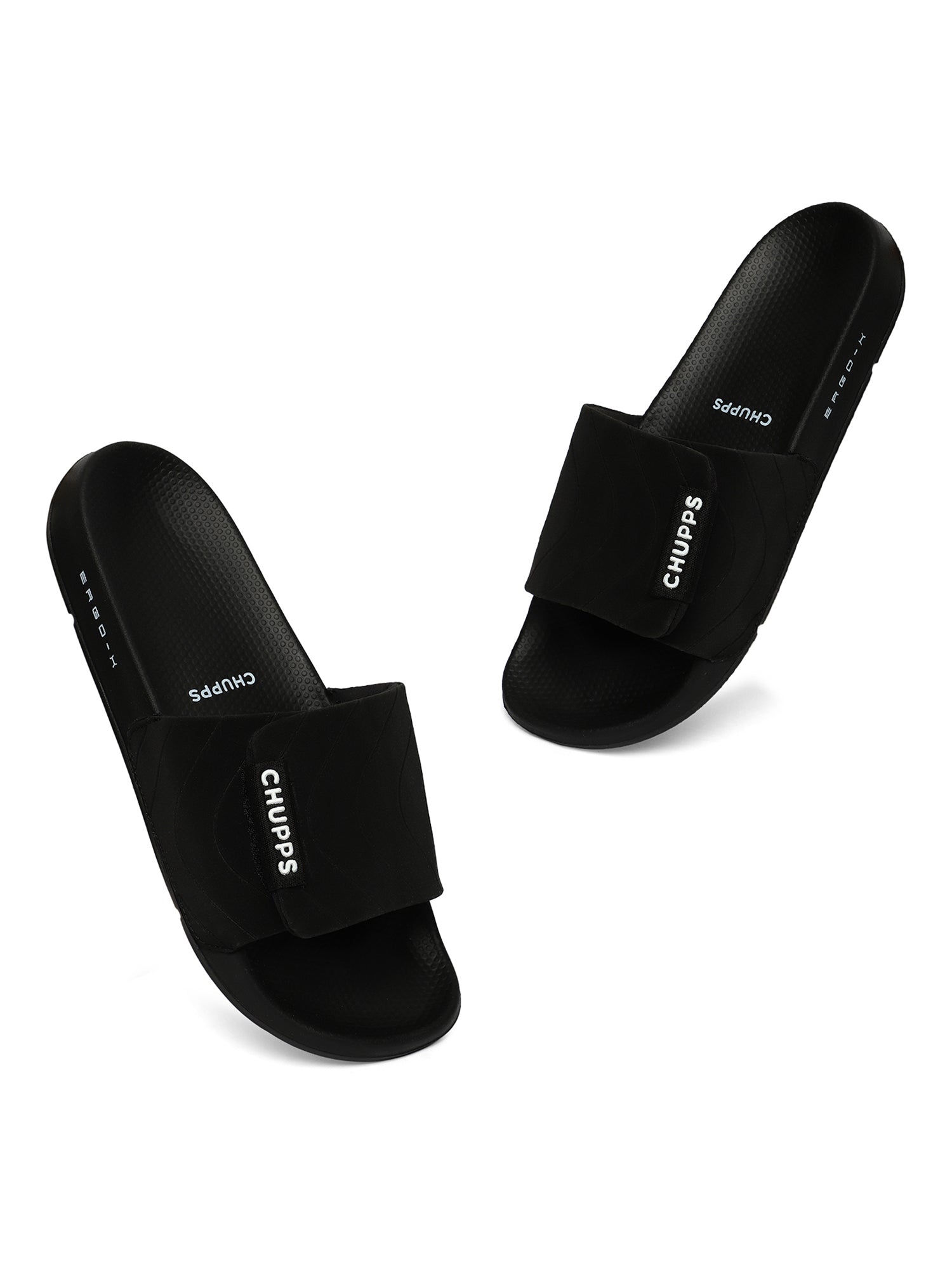 Women's Flow Black Round Toe Polyurethane Casual Slides