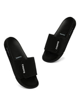 Women's Flow Black Round Toe Polyurethane Casual Slides