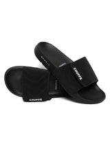 Women's Flow Black Round Toe Polyurethane Casual Slides