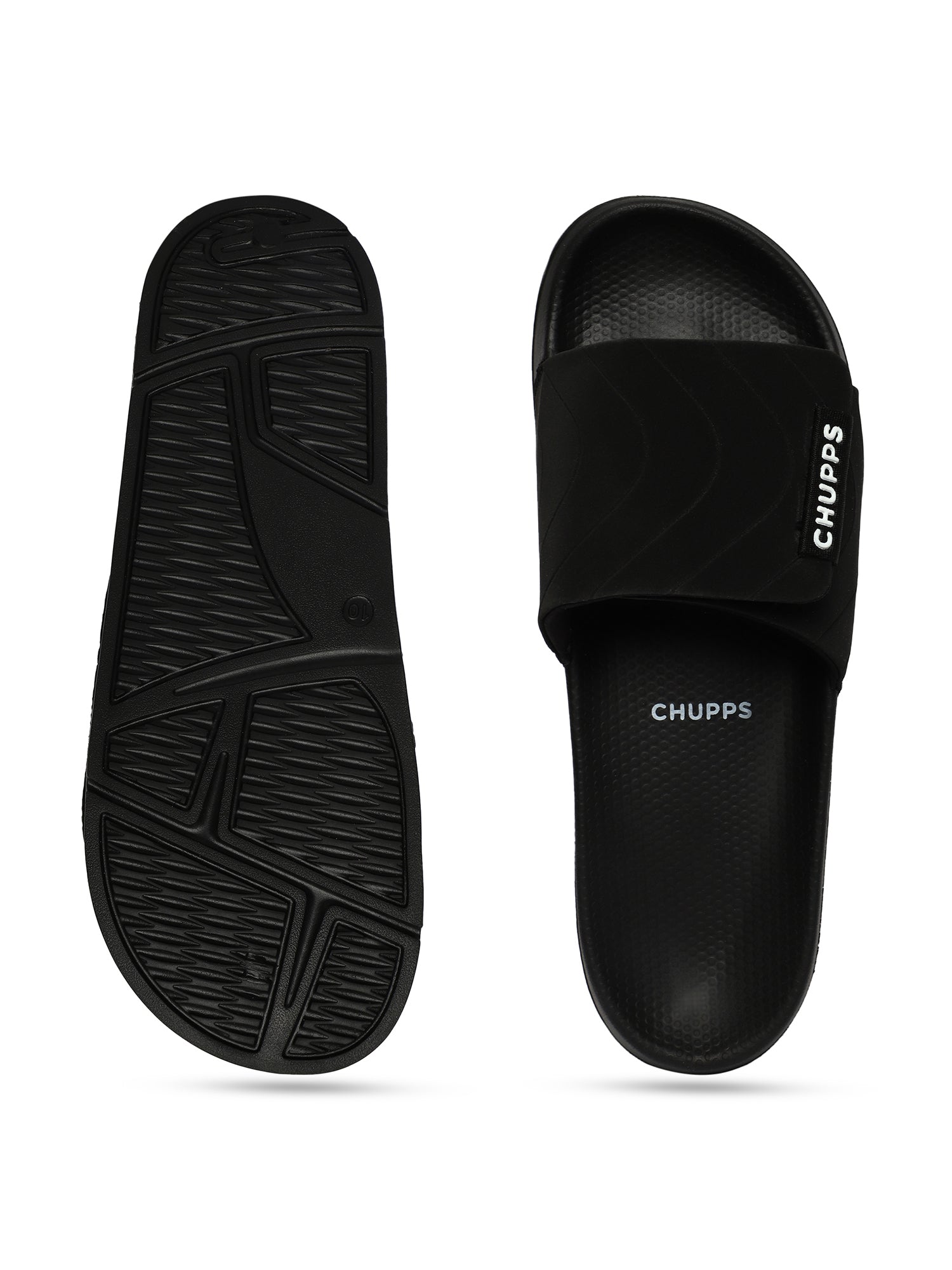 Women's Flow Black Round Toe Polyurethane Casual Slides
