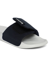 Women's Flow Navy and Blue and Grey Round Toe Polyurethane Casual Slides
