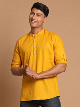 Men's Mustard Festive Ethnic Full Sleeves Kurta