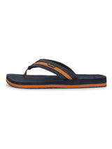 Women's Trifuse Navy Tan Round Toe Polyurethane Casual Flip-flops