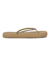 Women's Solis Beige Round Toe Polyurethane Casual Flip-flops