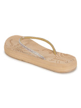 Women's Solis Beige Round Toe Polyurethane Casual Flip-flops