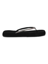 Women's Solis Black Round Toe Polyurethane Casual Flip-flops