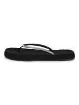 Women's Solis Black Round Toe Polyurethane Casual Flip-flops