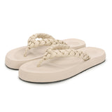 Women's Wisp Cream Round Toe Polyurethane Casual Flip-flops