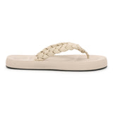 Women's Wisp Cream Round Toe Polyurethane Casual Flip-flops