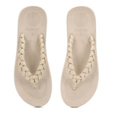 Women's Wisp Cream Round Toe Polyurethane Casual Flip-flops