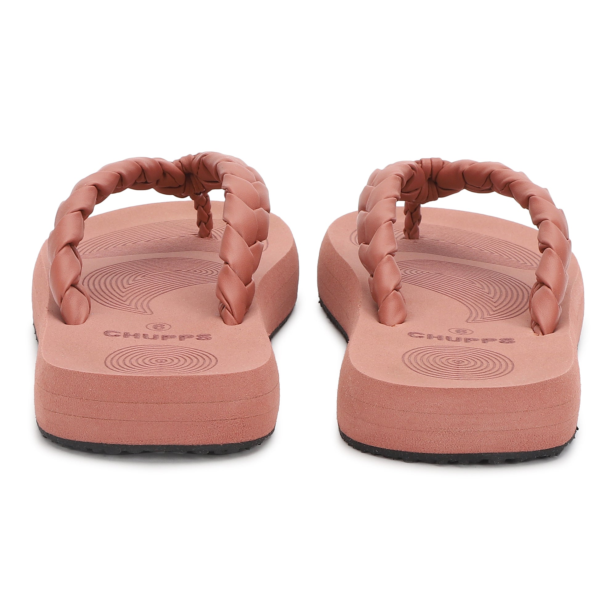 Women's Wisp Peach Round Toe Polyurethane Casual Flip-flops