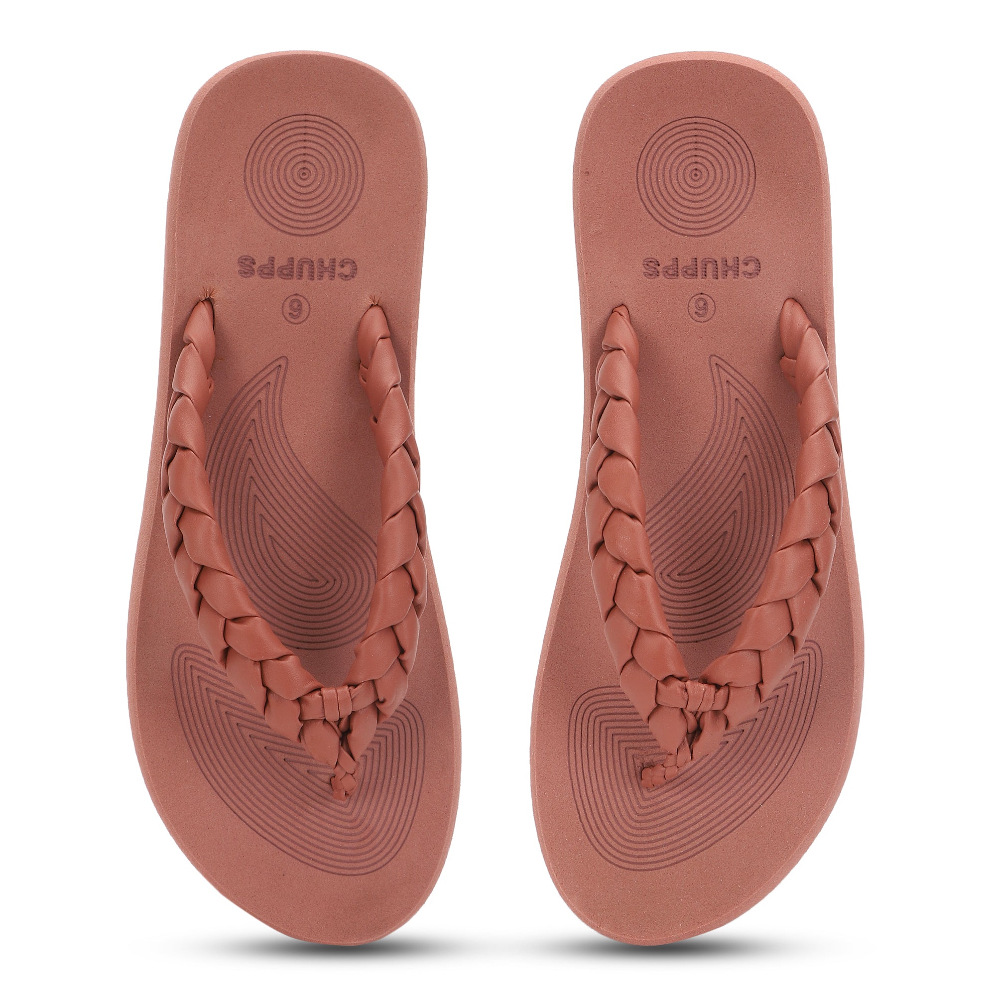 Women's Wisp Peach Round Toe Polyurethane Casual Flip-flops