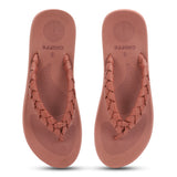 Women's Wisp Peach Round Toe Polyurethane Casual Flip-flops