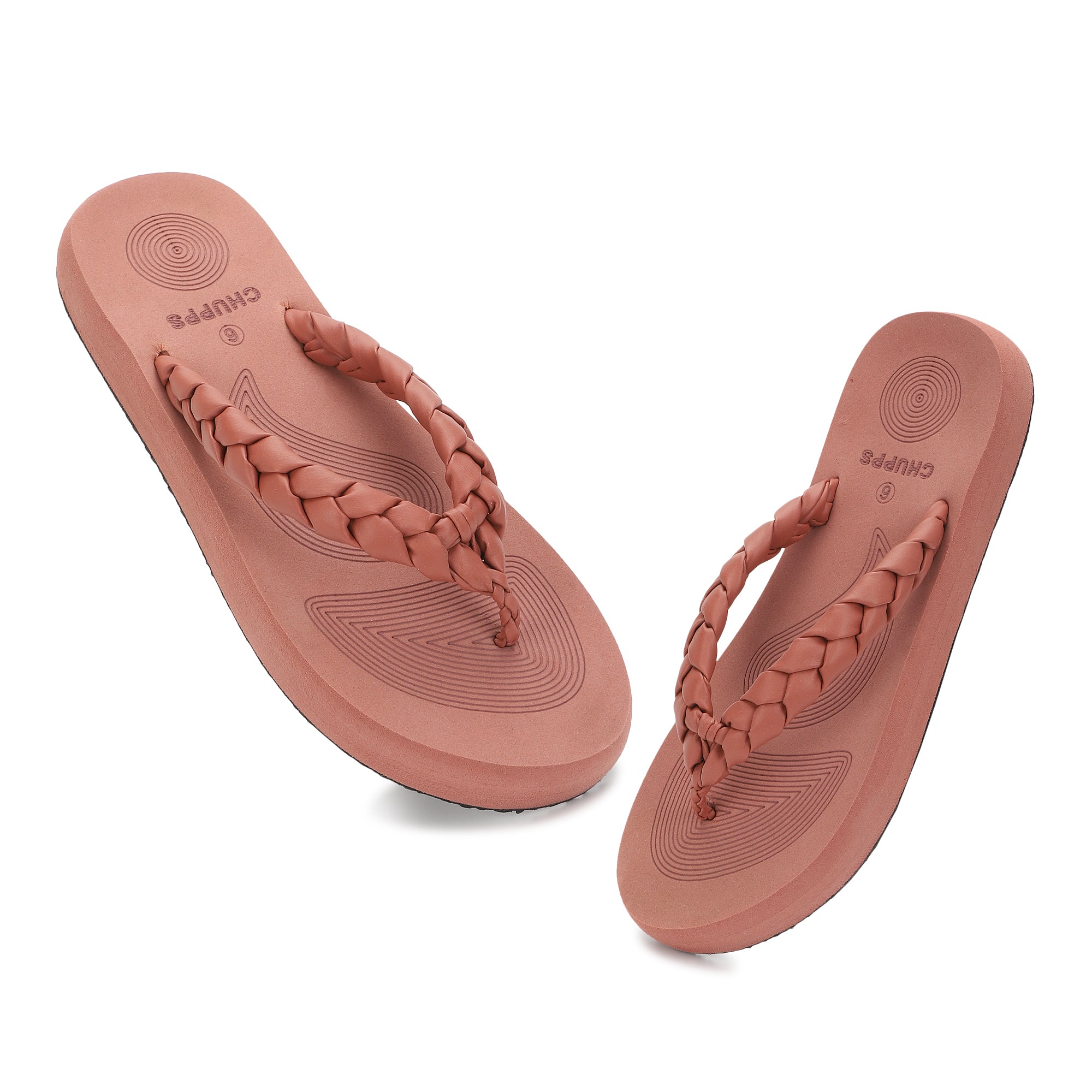Women's Wisp Peach Round Toe Polyurethane Casual Flip-flops