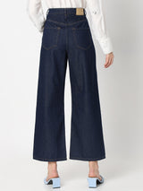 Women's Blue High Rise Wide Leg Jeans