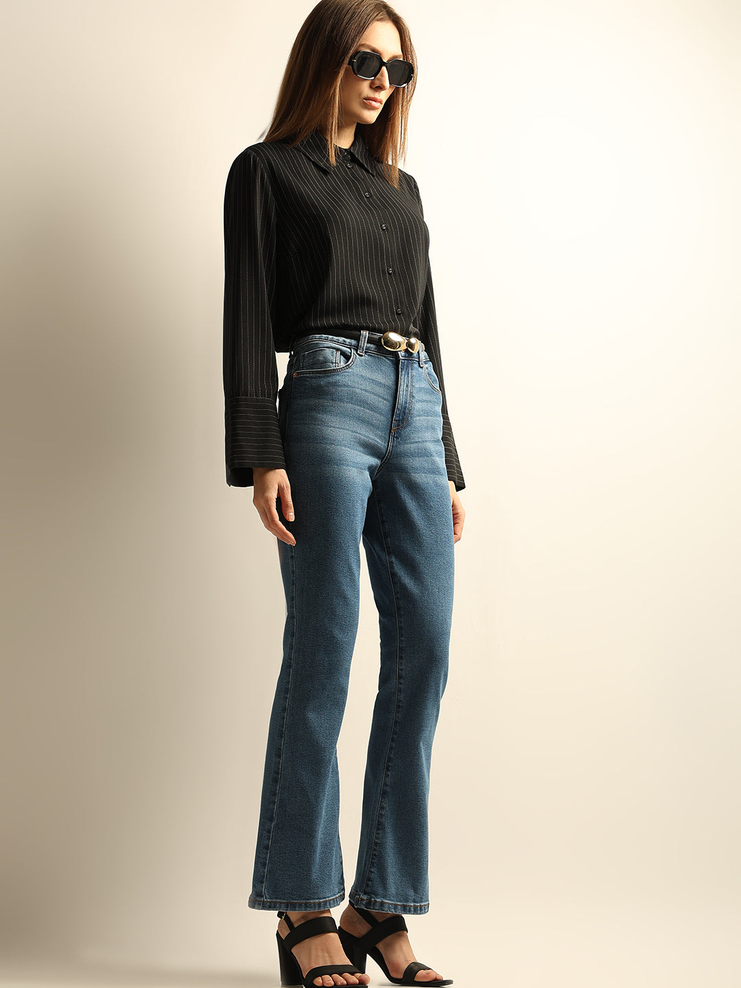 Women's Blue Mid Rise Bootcut Jeans