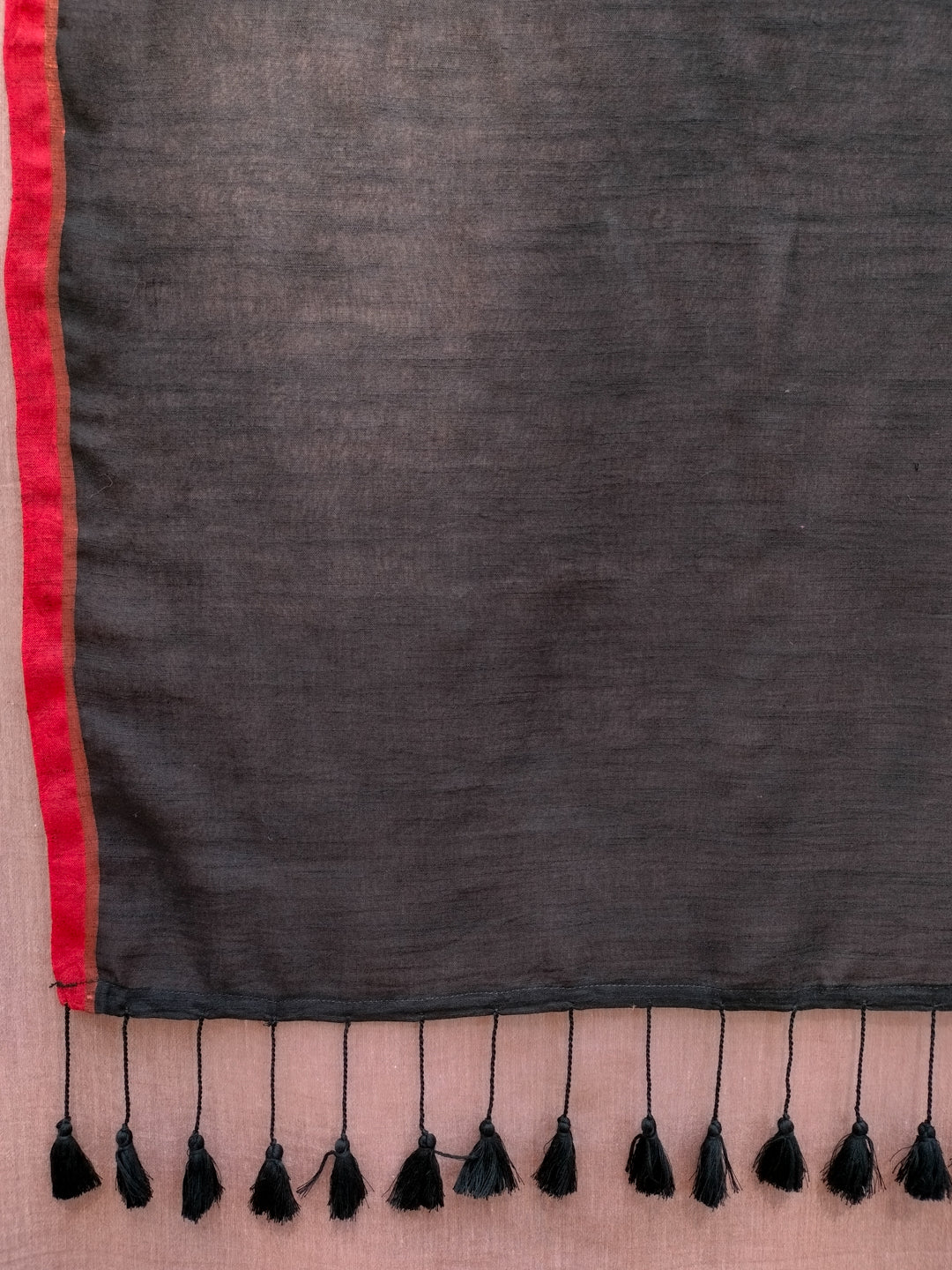 Women's Black Casual Cotton Blend Saree