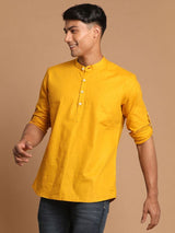 Men's Mustard Festive Ethnic Full Sleeves Kurta