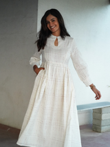 Women's White Casual Regular Fit Printed Dress