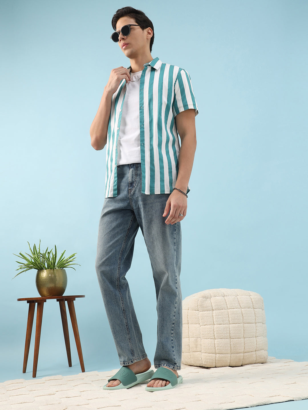 Women's Pure Lime Green Round Toe Polyurethane Casual Slides