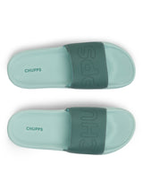 Women's Pure Lime Green Round Toe Polyurethane Casual Slides