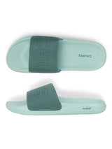 Women's Pure Lime Green Round Toe Polyurethane Casual Slides