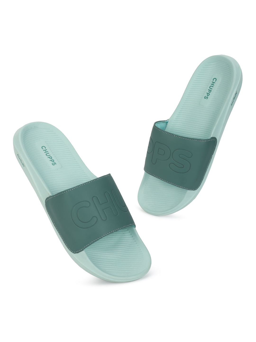 Women's Pure Lime Green Round Toe Polyurethane Casual Slides