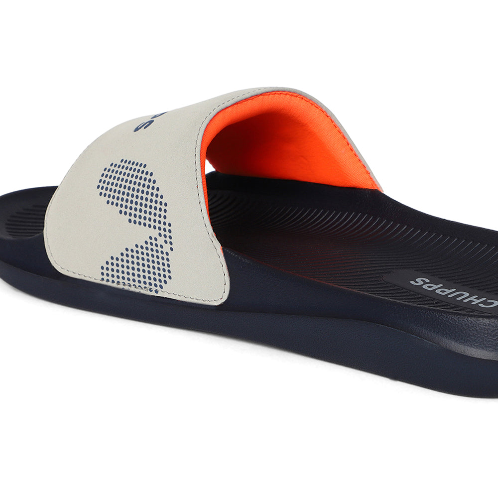 Women's Edge Blue and Grey Round Toe Polyurethane Casual Slides
