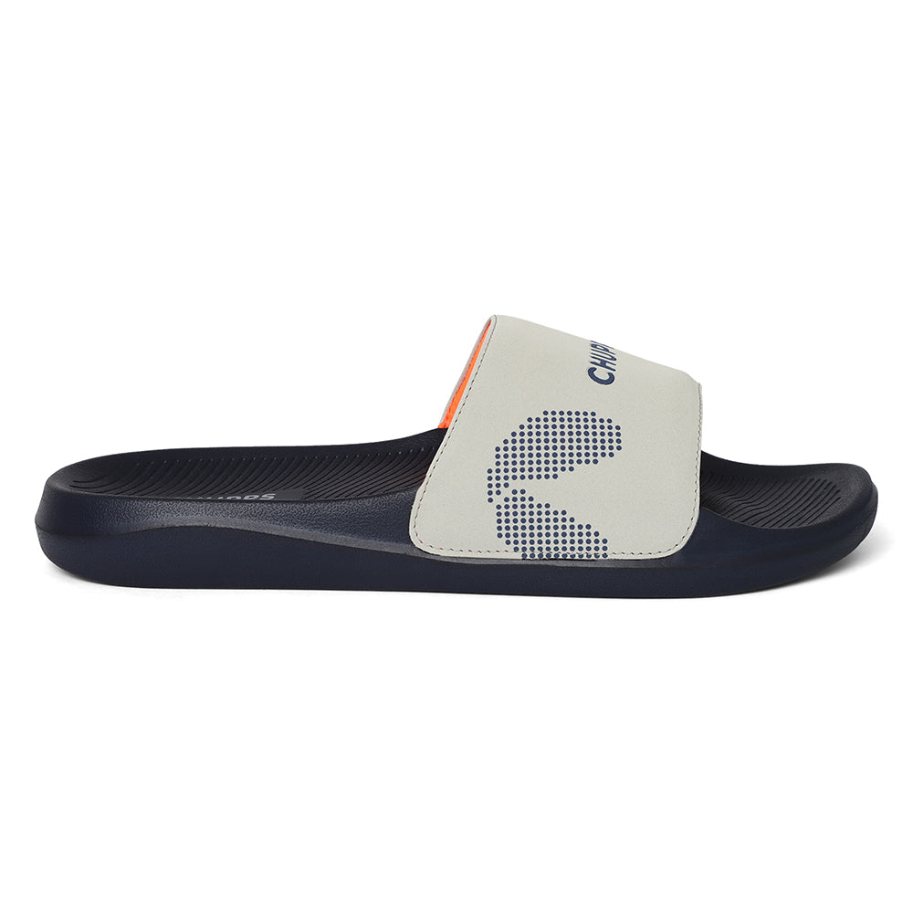 Women's Edge Blue and Grey Round Toe Polyurethane Casual Slides