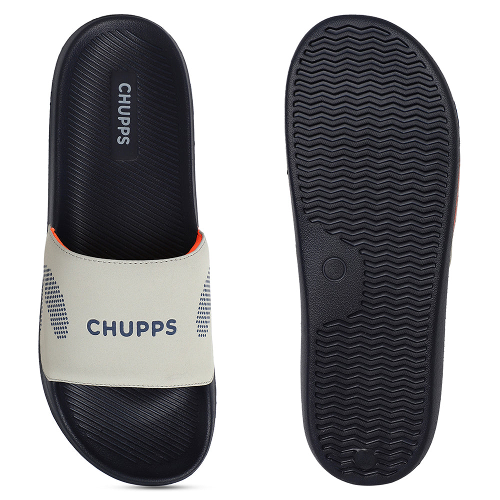 Women's Edge Blue and Grey Round Toe Polyurethane Casual Slides