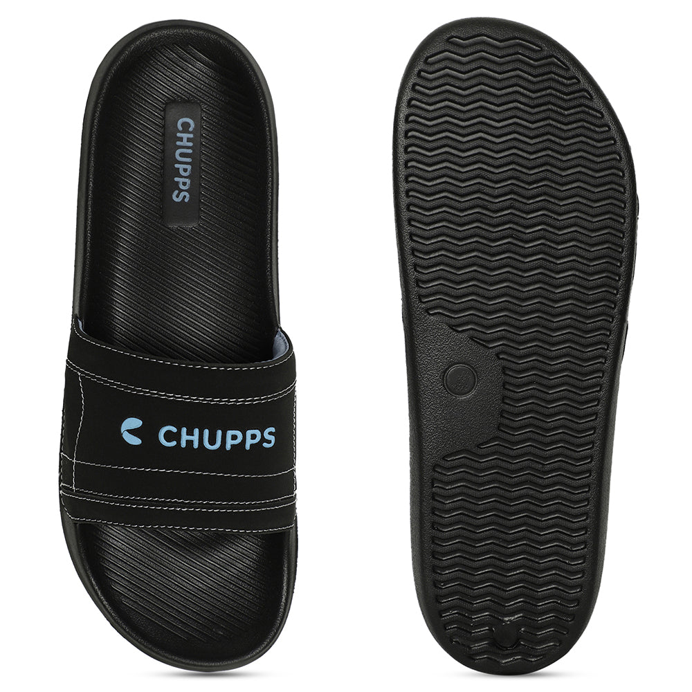 Women's Craft Black Round Toe Polyurethane Casual Slides