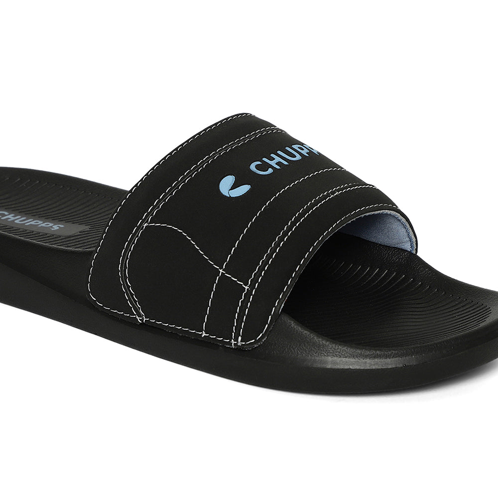Women's Craft Black Round Toe Polyurethane Casual Slides