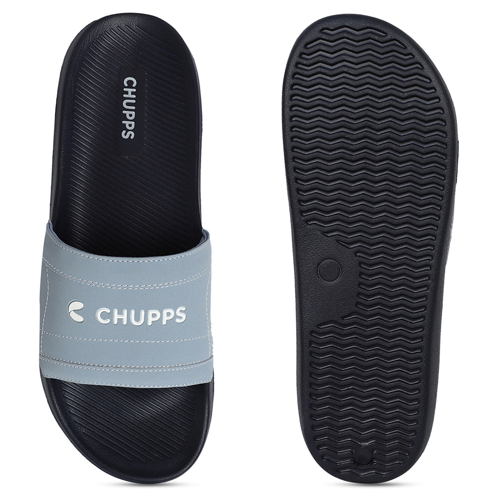 Women's Craft Navy and Grey Round Toe Polyurethane Casual Slides