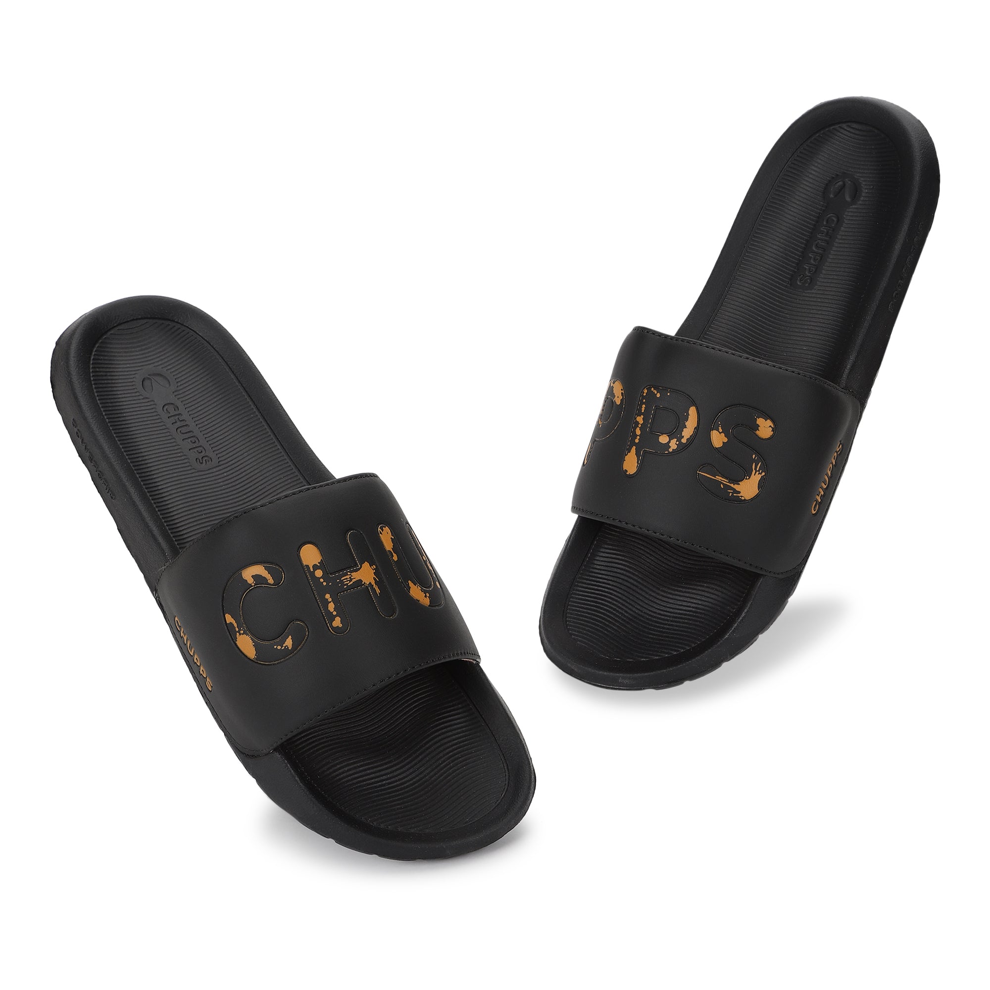 Women's Drip Black Round Toe Polyurethane Casual Slides