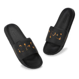 Women's Drip Black Round Toe Polyurethane Casual Slides