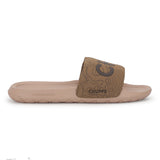 Women's Strata Beige Round Toe Polyurethane Casual Slides