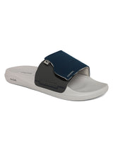Women's Vapor Navy and Grey Round Toe Polyurethane Casual Slides
