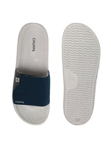 Women's Vapor Navy and Grey Round Toe Polyurethane Casual Slides