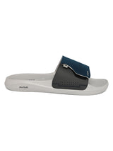 Women's Vapor Navy and Grey Round Toe Polyurethane Casual Slides
