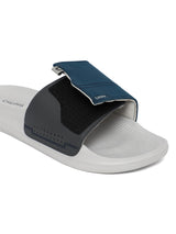 Women's Vapor Navy and Grey Round Toe Polyurethane Casual Slides