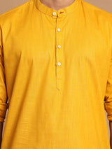 Men's Mustard Festive Ethnic Full Sleeves Kurta