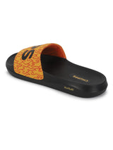 Women's Flame Yellow Round Toe Polyurethane Casual Slides