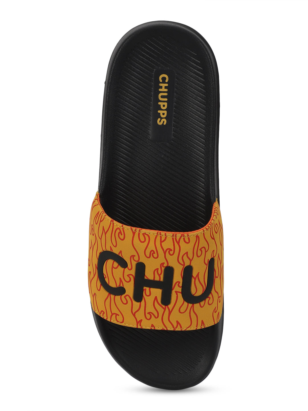 Women's Flame Yellow Round Toe Polyurethane Casual Slides