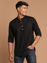 Men's Black Festive Ethnic Full Sleeves Kurta