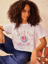 Women's White Cropped Boxy Tshirt with Graphic
